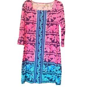 LILLY PULITZER  Bailee High Tide Navy Perfect Pair Engineered Jersey Dress -M
